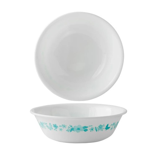 Pioneer Woman Corelle Dinner Appetizer Plates Cereal Bowl Evie Floral Teal Blue - Picture 19 of 19