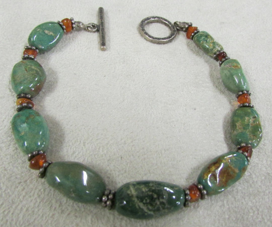 Green Turquoise Toggle Bracelet + - image 1