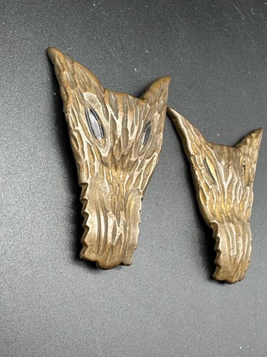 Vintage Fenrir Viking Nordic Medieval Style Carved Wolf Brooch Pins - Picture 2 of 10