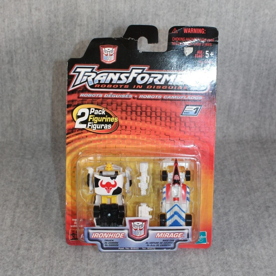 TRANSFORMERS 2-Pack Ironhide Mirage Hasbro 2001 Fox Kids New Sealed Figure Set - Bild 2 von 4