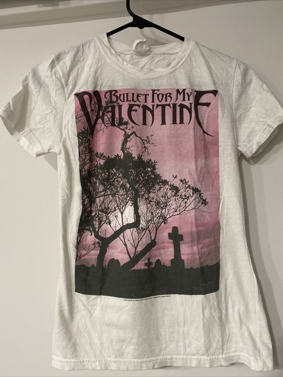 VTG 2012 Bullet For My Valentine Womens Shirt Pink Graveyard