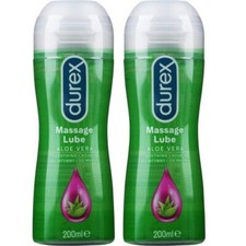 Durex Massage Lubricant Aloe Vera 2in1 2 Bottles (200ml) Condom Friendly