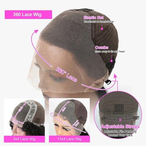 13X4 Lace Front Human Hair Wigs 360 Remy Brazilian Bone Straight Glueless - Imagen 6 de 18