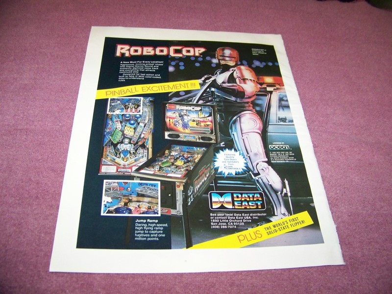 Vintage Arcade Game Ad 1989 RoboCop Pinball Machine Ad