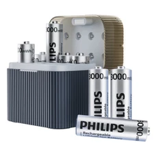 Original Philips 8 Pack 3000mWh 1.5V Rechargeable AA Batteries Lithium + Charger