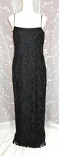 10 Daymor Couture BLACK Lace Satin Sheath Evening Formal Maxi Long Gown Dress