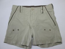 Rei Youth Girl Size L Chino Shorts Gray Pockets UPF 40 Logo Zipper Front Comfort