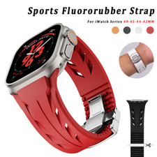 Premium Fluororubber Sports Buckle Band For Apple Watch Ultra 3 11 10 9 8 7 6 SE