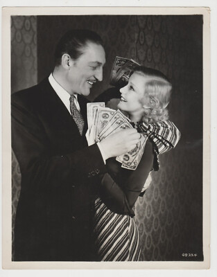 Warren William & Ginger Rogers vintage 1933 8x10 Still Photo GOLD DIGGERS money