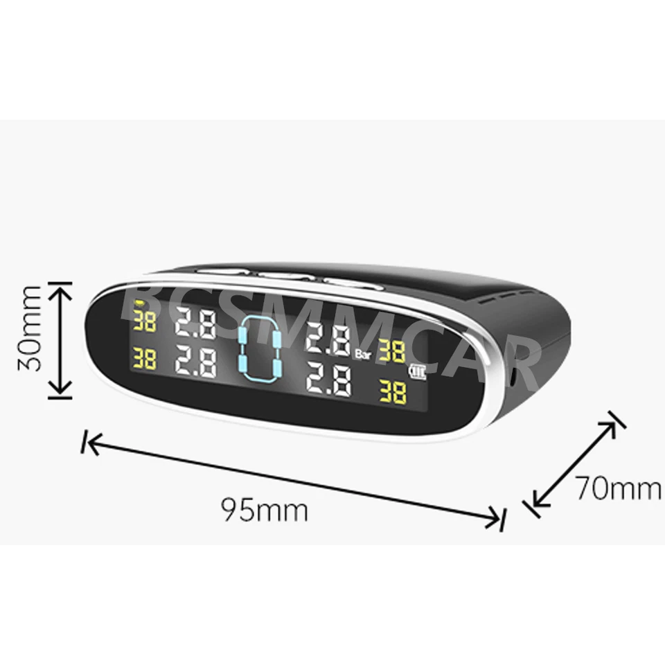 Solar TPMS Tire Pressure Car Tire Pressure Monitoring System 4 Internal Sensors - Image 3 of 4