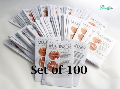 Set of 100 MULTISIZER Ring Sizing Gauge  Finger Adjustable 1 17 U.S. Plastic