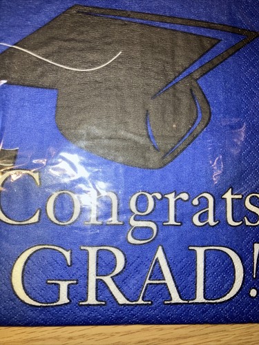 New Black & Blue, Congrats Grad Dinner Size Napkins-20/pack & 2 Ply - Picture 4 of 12