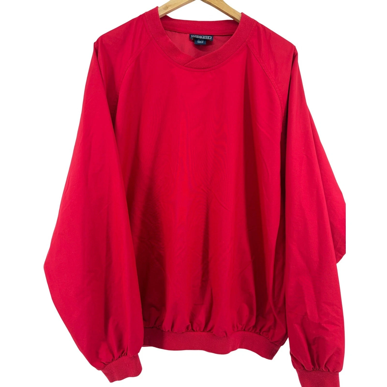 Lands End Mens Vintage Red Windbreaker Pullover V-Neck Crew Jacket Large 42-44
Opens in a new window