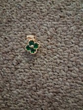 Green Four-Leaf Clover Spinning Charm