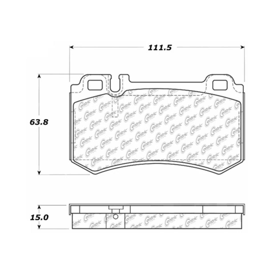 适用于 2006 梅赛德斯-奔驰 CLS55 AMG | Centric 后盘刹垫 | 半金属 — 第 4/4 张图片