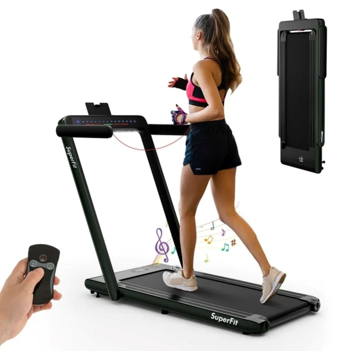 Costway SP37522GN SuperFit in Dual Display Folding Treadmill  Jogging
