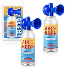 2 Pack Large Air Horns 3.5oz, 122dB Very Loud Marine Boat Air Horns for Safet...