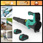 Cordless Leaf Blower 550 CFM - 21V, 2 Batteries, 6 Speed Modes, Lightweight, 40
