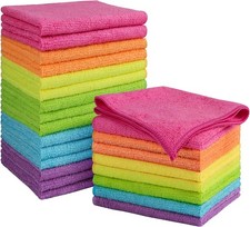 12x11 in, 24 Pack, Cleaning Rags, Microfiber Cleaning Cloth