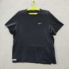 Nike Men Shirt XL Black Dri-Fit Division Rise 365 Activewear Logo Reflective