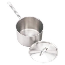 CRESTWARE SSPAN7WC Sauce Pan w/Cover,7 qt,9 1/4 In.,SS 21D989