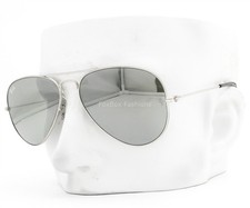 Ray-Ban Aviator Sunglasses RB 3025 W3275 Shiny Silver Gray Glass 55mm with Case