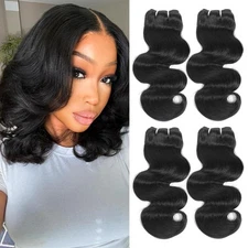 Body Wave Bundles Human Hair 12 Inch 12A Human Hair Bundles 100% Unprocessed ...
