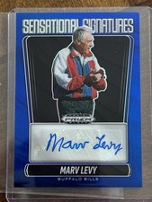 🏈 🦬 2025 PANINI PRIZM BLACK Marv Levy Auto Blue /49 🏈 🦬