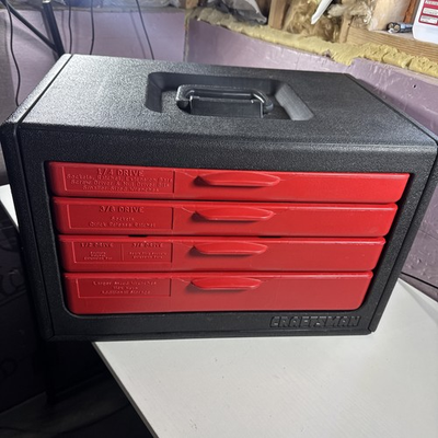 #ad #ad Craftsman 4 Drawer Black and Red Plastic Tool Box With Handle $89.99