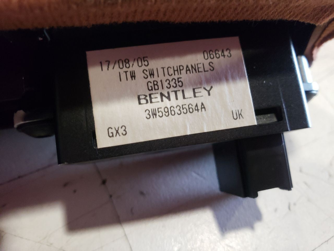 Bentley Flying Spur 2006 Rear Right Window switches Set P/N 3W5963564A