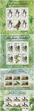 Dominica 1985 - Audubon Birds Art - 4 Sheets of 5 Stamps - Scott #891-4 - MNH