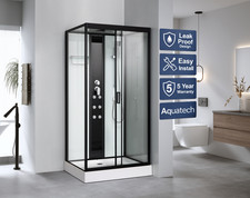 Aquatech Shower Cabin 1000x800 Black Enclosure Cubicle Spa Bathroom EASY INSTALL