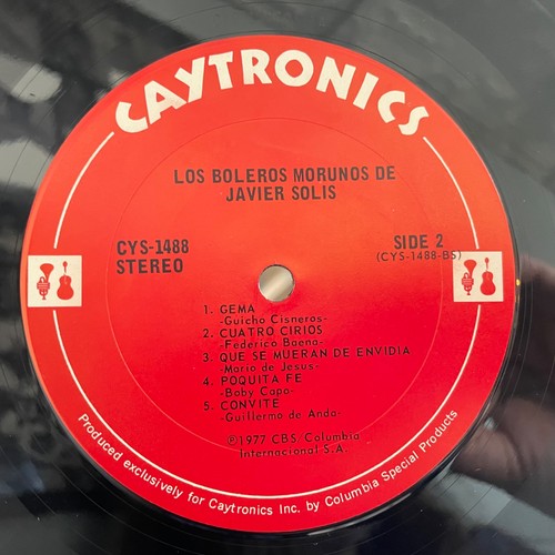 Javier Solis - Los Boleros Morunos de LP Caytronics 1977 mariachi rancheras VG+ - Foto 3 di 4