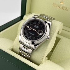 Rolex Datejust II 116300 41mm Black Roman Dial Stainless Steel Box 3