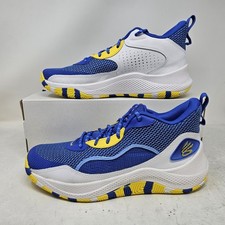 Under Armour Curry 3Z 24 Yellow Blue Basketball Shoe / 3027626-400 / Men's 10.5