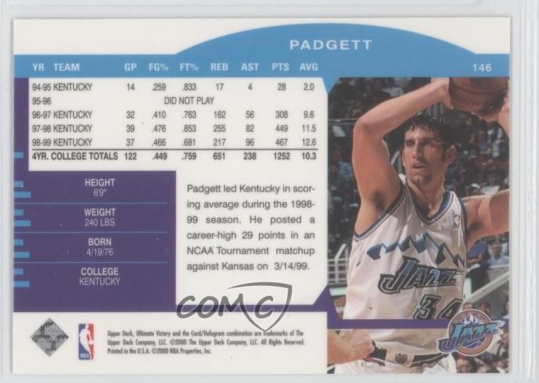 1999-00 Upper Deck Ultimate Victory Rookies Scott Padgett #146 Rookie RC 0a1