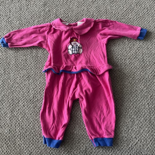 Vintage Okie Dokie One Lice Pink Romper. 18 Months. Y2K. Color Block 