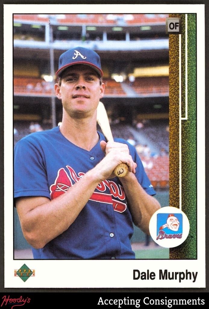 1989 Upper Deck #357 Dale Murphy ERR reverse negative BRAVES