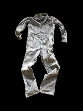 Vintage Sanforized Denim Coveralls Overalls Hickory Striped Railroad Sz 37x31