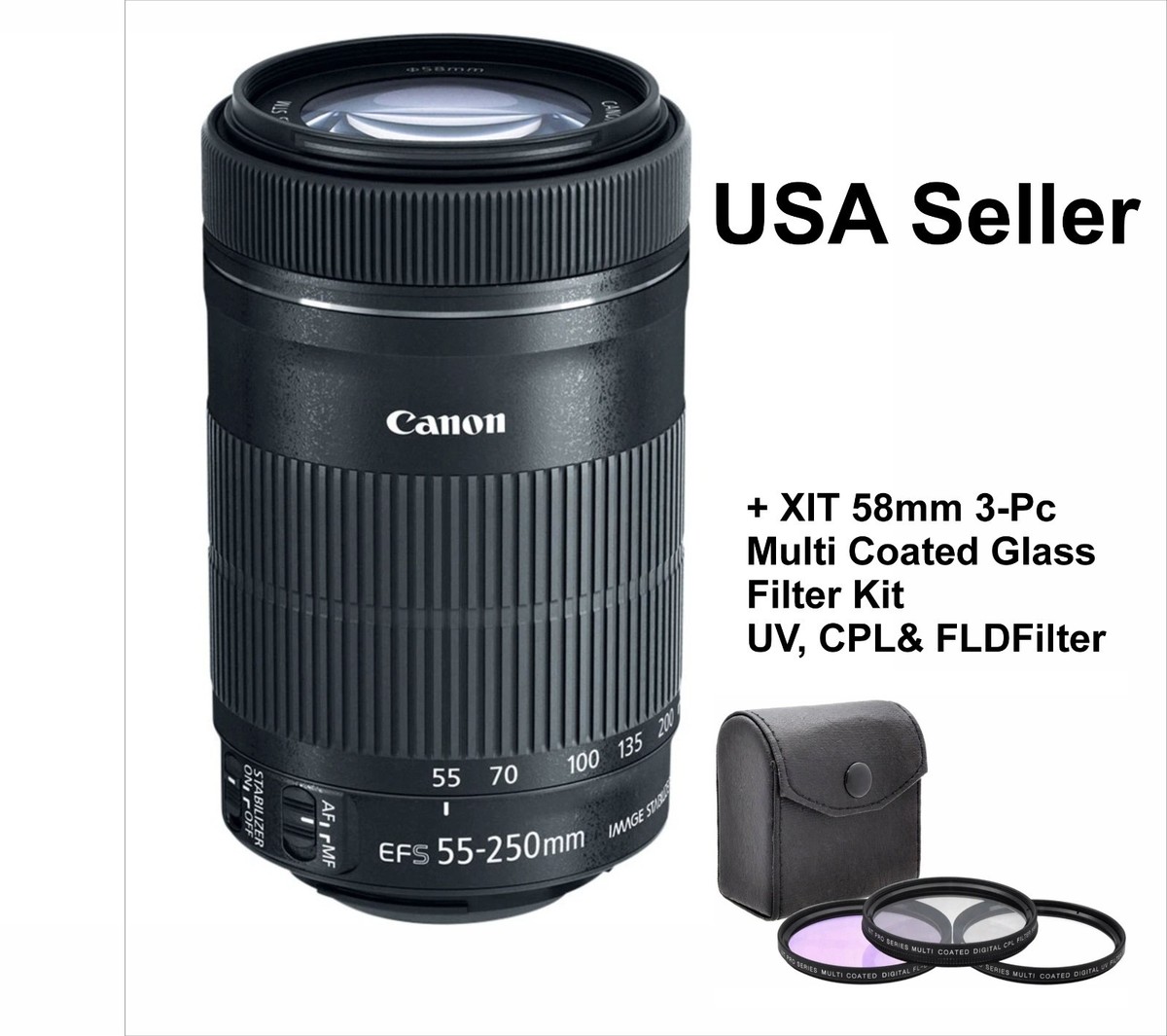 Canon EF-S 55-250mm f/4.0-5.6 IS Lens for sale online | eBay