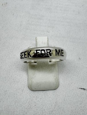 Toller massiver Bandring SEEK FOR ME Message Sterlingsilber Ring 4-5 g Größe 5 - 7,5