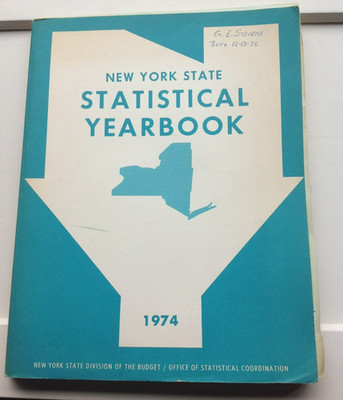 NYS Statistical  Yearbook 1974 Interesting History Big Apple Figures Data