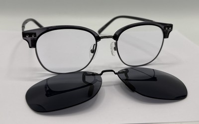 Zenni Brow Line Grey Eyeglasses 7815912 19-51-147 NEW! FRAMES ONLY W/ Blokz Clip