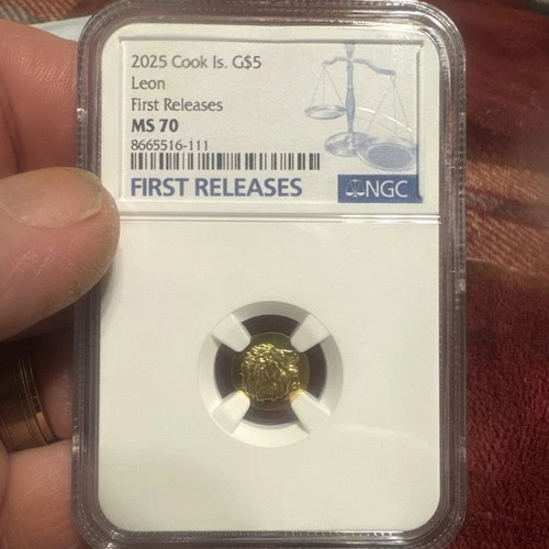 2025 Cook Islands Gold 0.5 gram $5 Leon NGC MS70 First Release