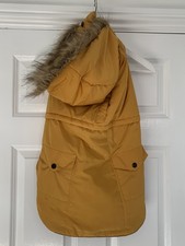 Go Walk Dog Coat Yellow Parka Water Resistant Jacket Removable Hood Extra Large