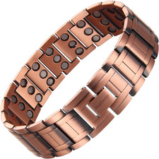 Copper Bracelet for Men, 3-Row Magnet Design, Ultra Strength Magnetic Bracelet 9