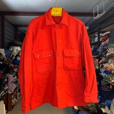 Vintage 1960s Boy Scouts of America Red Wool Button Up Coat Jacket Size Large