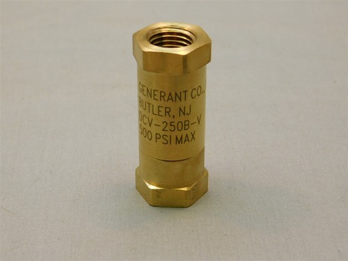 Generant DCV-250B-V Female/Female 1/4"NPT Brass Disc Check Valve Viton Seal