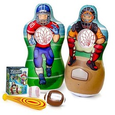 Super Pumped Inflatable Double-Sided Baseball  Football Target Set - Blow Up