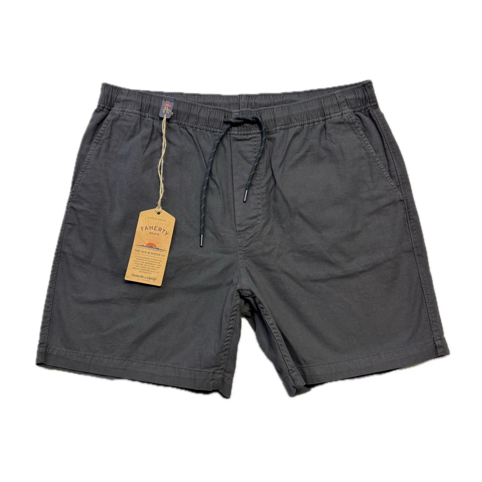 Faherty Men’s Essential Drawstring Short Graphite Tide Charcoal XL $108 NWT New